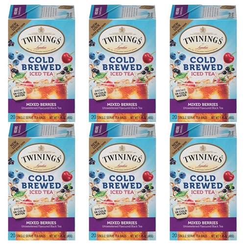 트와이닝 티백 이닝 이닝 딸기 콜드 브루 아이스티 20 6팩 1세트