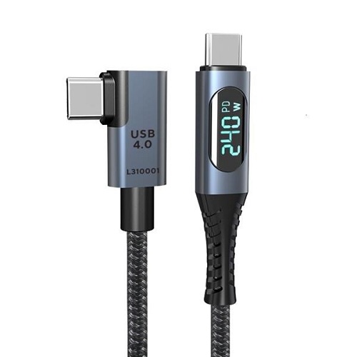 플로피 beezap USB4 40Gbps PD PPS C to C타입 240W ㄱ자형 디스플레이 케이블 (1m)