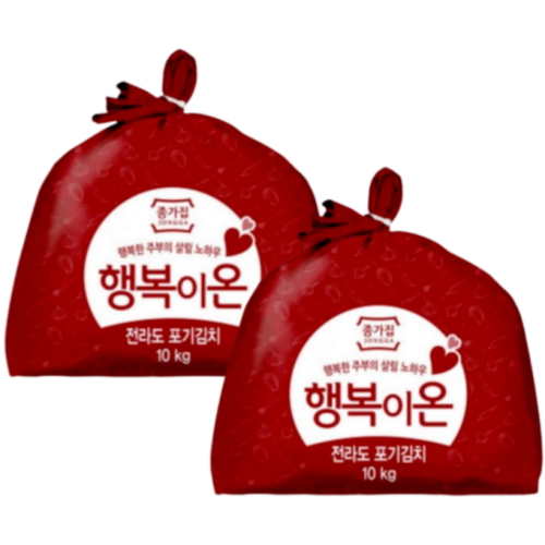 대상 종가 행복이온 전라도 포기김치 10kg (2개)