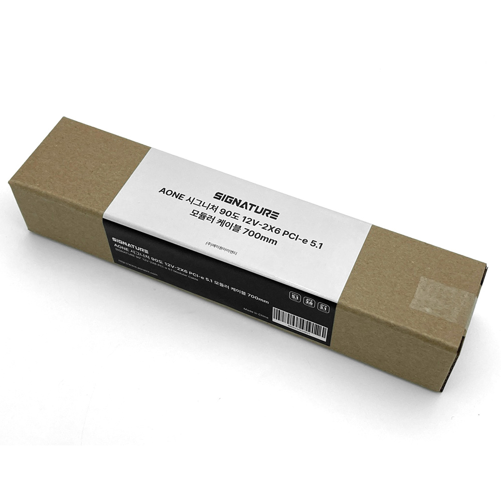 AONE 시그니처 12V2x6 PCIe 5.1 모듈러 케이블 (화이트, 0.7m)_이미지