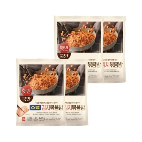CJ제일제당 햇반 쿡반 스팸 김치 볶음밥 440g (4개)_이미지