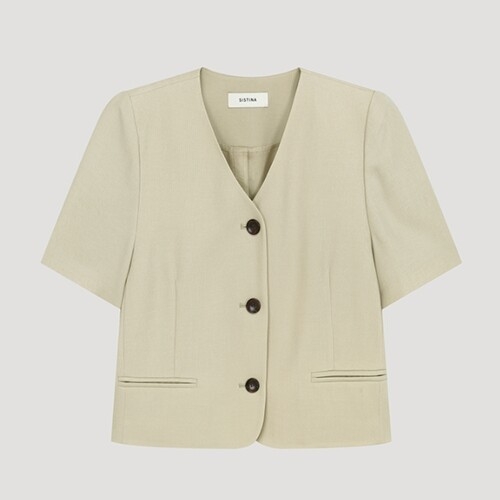 인동에프엔 시스티나 여성 브이넥 크롭 셋업 자켓 AWSJKP21170