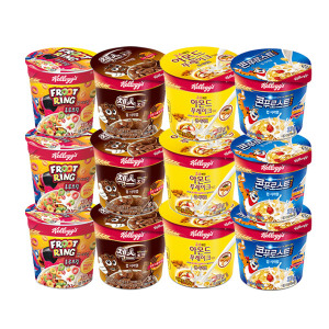 콘푸로스트 컵 시리얼 30g+아몬드 30g+후루트링 30g+첵스초코 30gx각3개 총12개