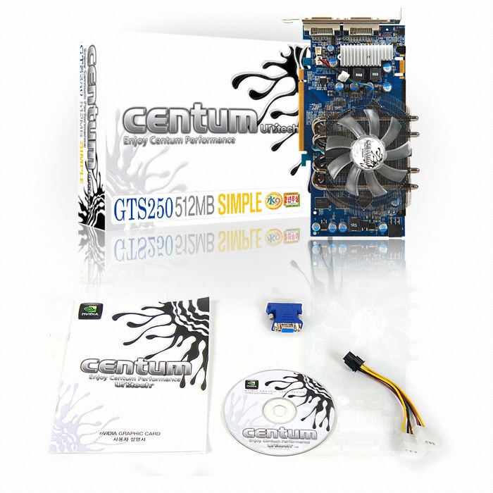 유니텍전자 지포스 GTS250 CENTUM 512MB SIMPLE VF2000_이미지
