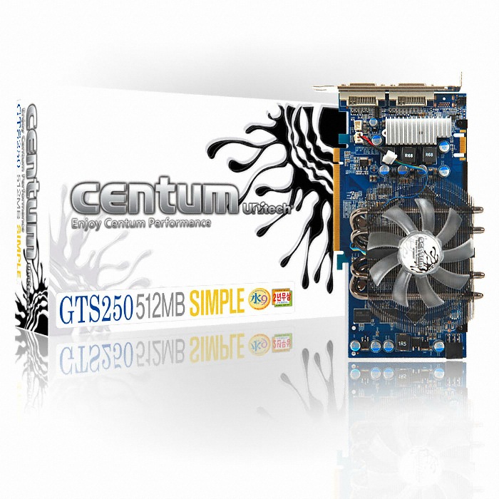 유니텍전자 지포스 GTS250 CENTUM 512MB SIMPLE VF2000_이미지