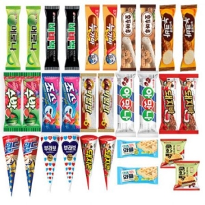 롯데 아이스크림 콘 메로나 비비빅 누가바 호두마루 수박바 죠스바 바밤바 아맛나 돼지바_이미지