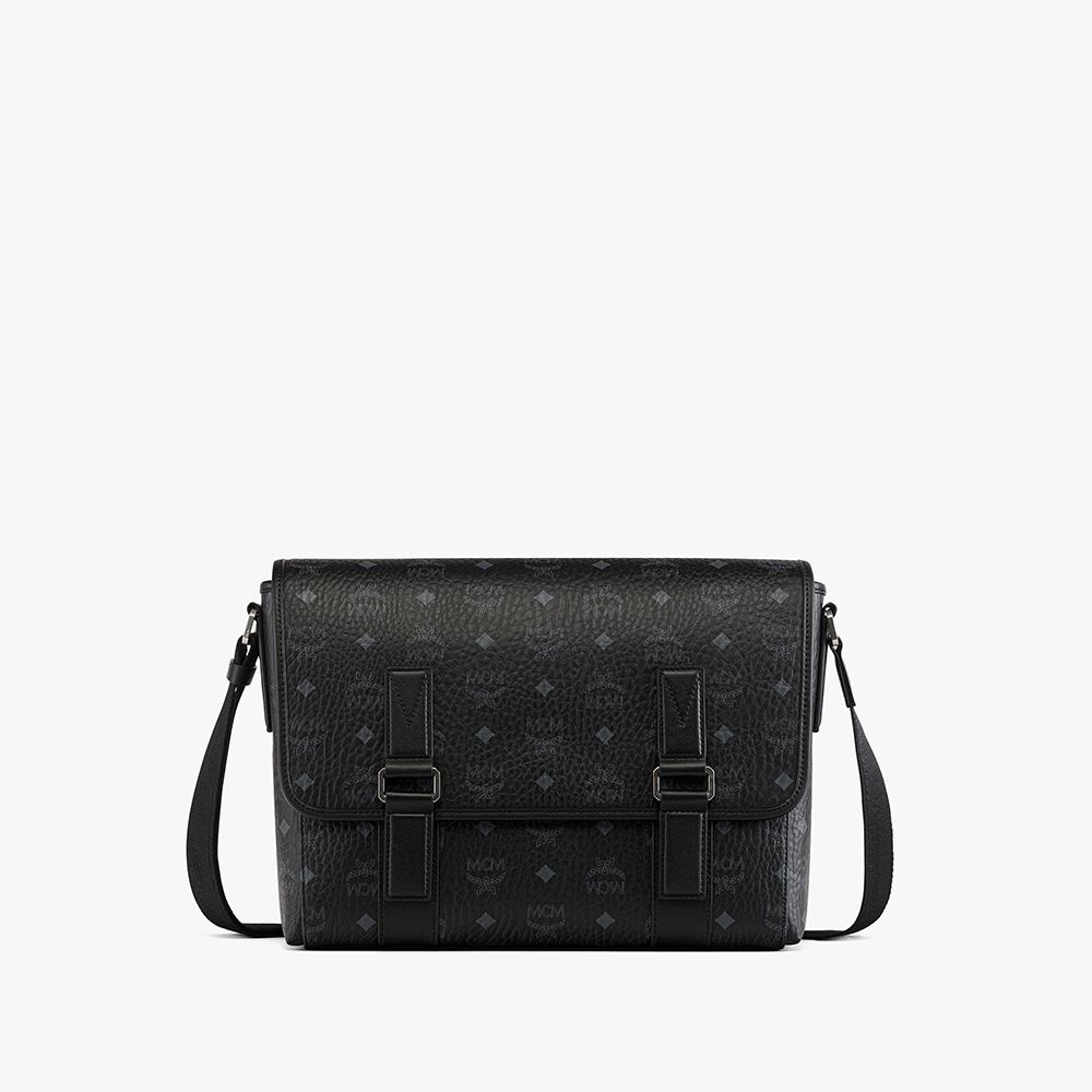 MCM 아렌 미디엄 메신저 백 MMMFSTA06BK T