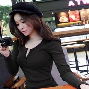 신세계인터내셔날 오노마 ONM 골지 신축 무지 심플 캐쥬얼 여성 긴팔티셔츠 9014415