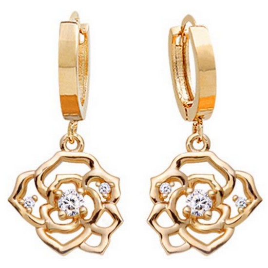 미니아트 14K 골드핀 라비앙 로즈 귀걸이 MS508