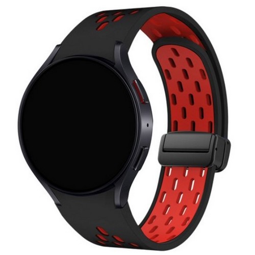 스페이스쉴드 갤럭시워치7 윙 디버클 마그네틱 투톤 메쉬홀 실리콘 스트랩_이미지