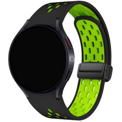 스페이스쉴드 갤럭시워치7 윙 디버클 마그네틱 투톤 메쉬홀 실리콘 스트랩_이미지