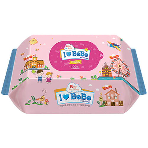 핑크 물티슈 리필형 100매
