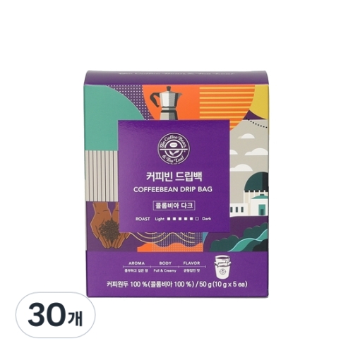 커피빈 드립백 콜롬비아 다크 10g 5개입 (6개)_이미지