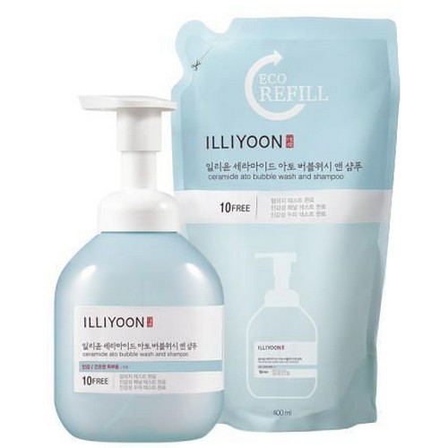 일리윤 세라마이드 아토 버블워시 앤 샴푸 400ml+리필 400ml (1개)