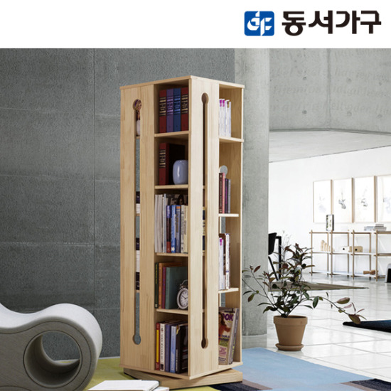 동서가구 본 소나무 원목 회전 책장 460