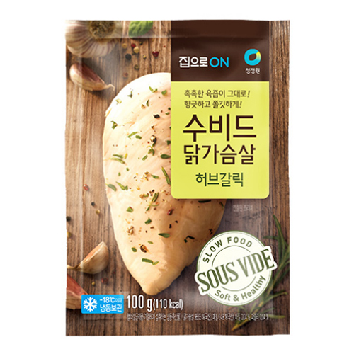 대상 청정원 집으로ON 수비드 닭가슴살 허브갈릭 100g (15개)_이미지