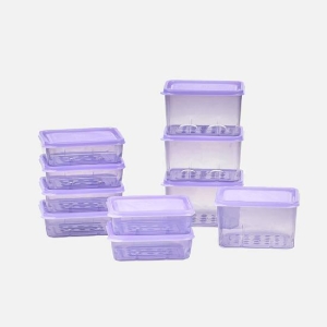 땡스소윤 냉동실 전용 밀폐용기 쿨라벤더 8호 x 4개 + 9호 x 6개_이미지