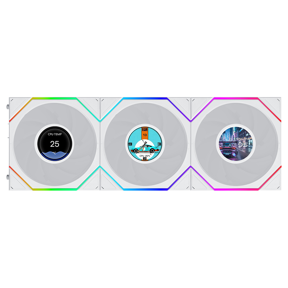 리안리 UNI FAN TL LCD FLEX 120 리버스 (3팩, 화이트)_이미지