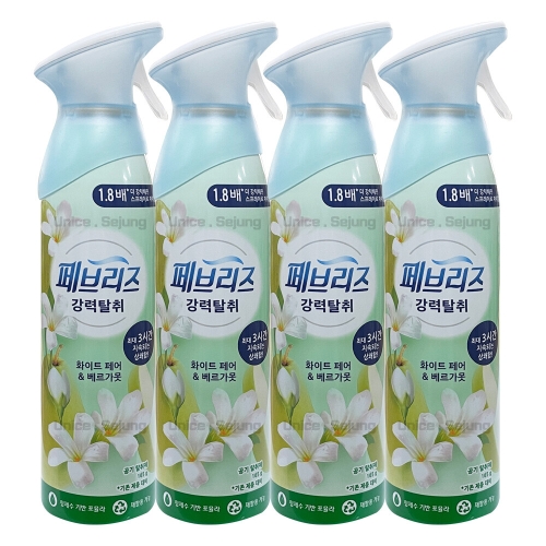 페브리즈 강력탈취 에어 화이트페어 베르가못 165g (4개)_이미지