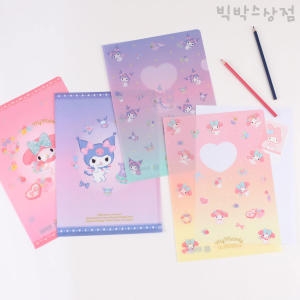 산리오  L홀더 1p 랜덤 인덱스홀더 엘홀더 파일 서류보관 캐릭터 마이멜로디 쿠로미