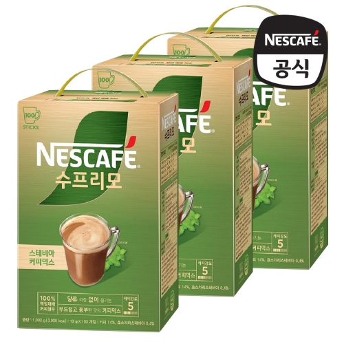네슬레 네스카페 수프리모 스테비아 커피믹스 100개입 (3개)_이미지