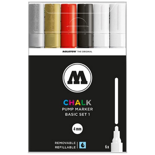 모로토우 초크 펌프 마커 4mm 베이직 세트 (6색)_이미지
