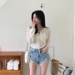 오노마 ONM 온나핏 위레블 콜링 시스루 셔링 가디건 41583903_이미지