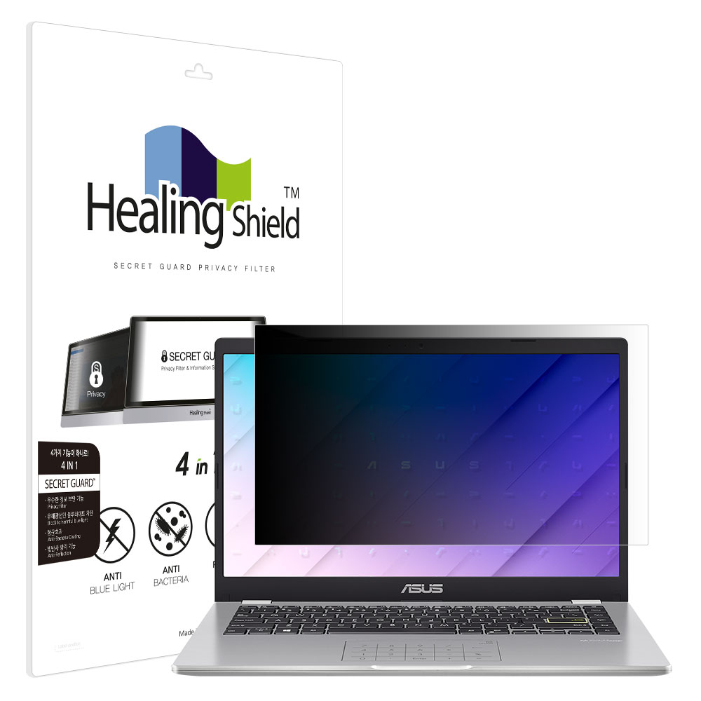 폰트리 힐링쉴드 ASUS 비보북 고 14 E410 항균 블루라이트컷 양면 정보보안 액정보호필름_이미지
