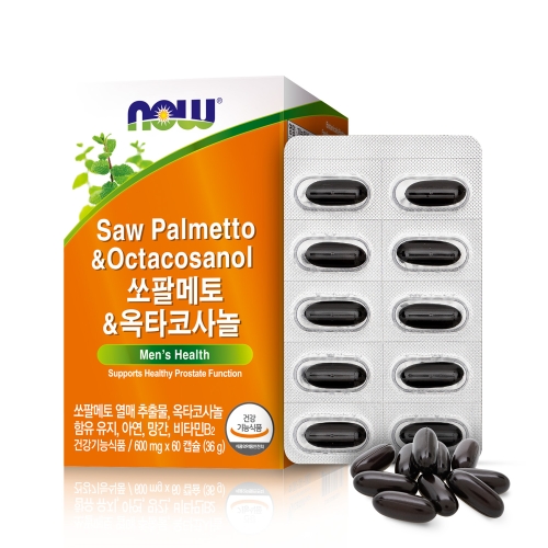나우푸드 쏘팔메토 앤 옥타코사놀 60캡슐 (2개)_이미지