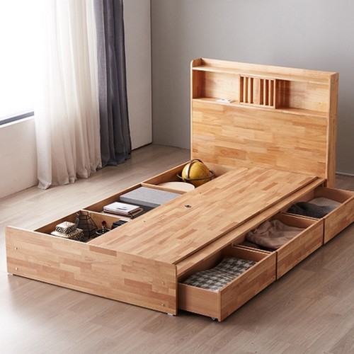 동서가구 피렌체 우든 원목 수납 LED침대 SS (독립스프링)_이미지