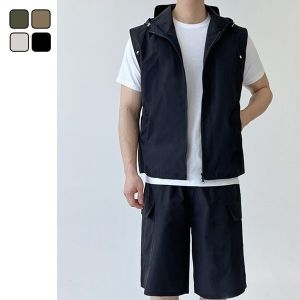 리빌모아 남자 고프코어 후드 조끼 반바지 세트 DJ-SETH-SGSSSF1