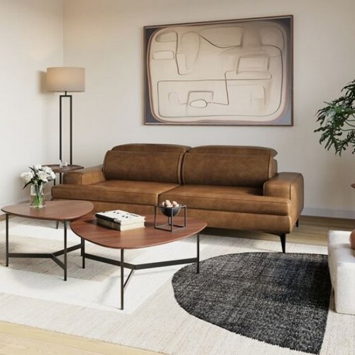 까사미아  뉴테라모 천연가죽 소파 3인용 (스툴별도)