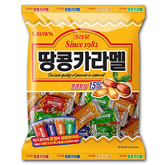 크라운제과 땅콩카라멜 324g (5개)