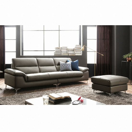 자코모 쿠시 컴팩트 천연가죽 소파 4인용 (스툴포함)_이미지