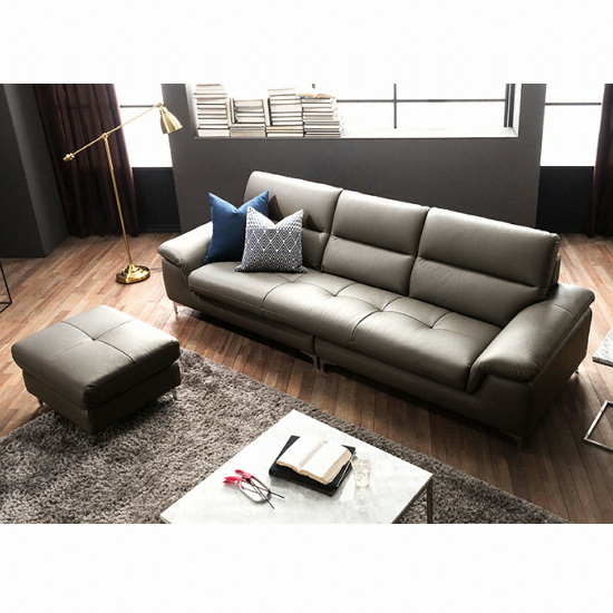 자코모 쿠시 컴팩트 천연가죽 소파 4인용 (스툴포함)_이미지