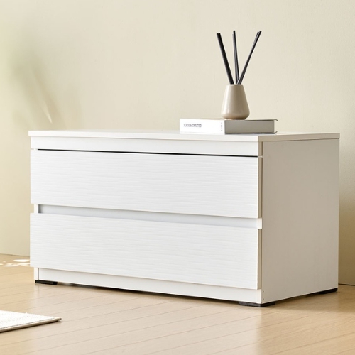 플레인홈 필리 화이트 모던 2단 서랍장 750_이미지