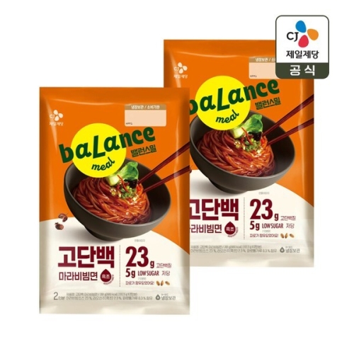 CJ제일제당 밸런스밀 고단백 마라 비빔면 391g [2개]
