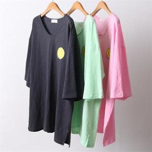 강물처럼 빅사이즈사랑해요 D401L105 스마일루즈8부티셔츠 KY 6960043