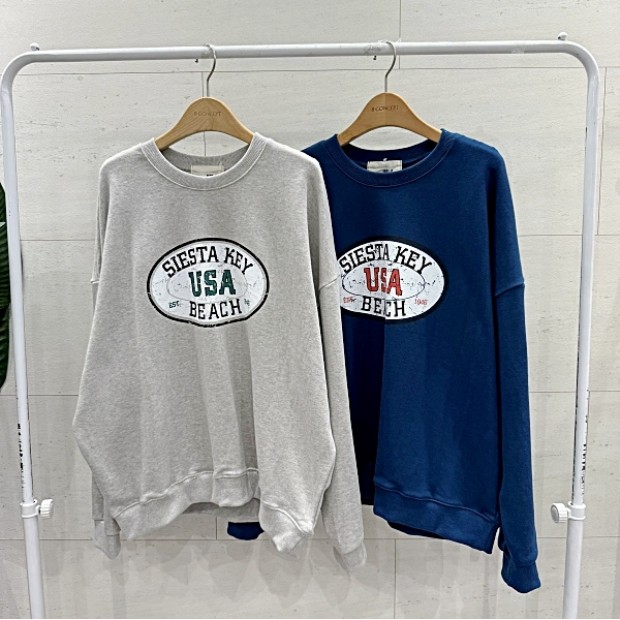 에잇컨셉 긴팔 라운드넥 비치 맨투맨 C25J7FTS110BC2