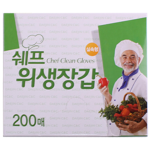 대진씨앤씨 쉐프 위생장갑 200매이미지입니다. 누르면 해당 게시물로 새창이동합니다.