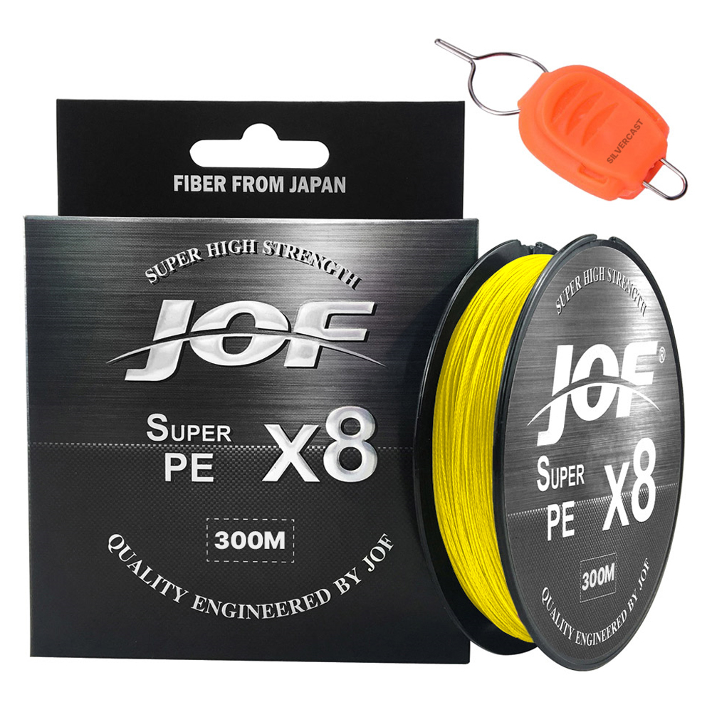 슈퍼PE 8합사 낚시줄 300m + 실버캐스트 라인 스토퍼 세트 옐로우