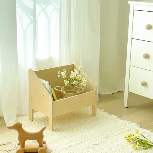 959 아뜰리에 원목 1단 낮은 유아 전면 책장 400