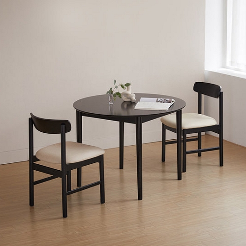 베스트리빙  하이디 모노 원형 원목 식탁 800 (의자2개)