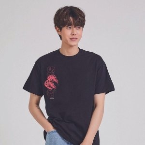 키밍 새우 Shrimp 오버핏반팔티 그래픽 직원 홀서빙 W71C622