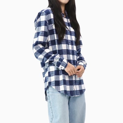  스콰즈 셔츠 SBI048 1COLOR 여성 오버핏 체크포켓 따뜻한 남방