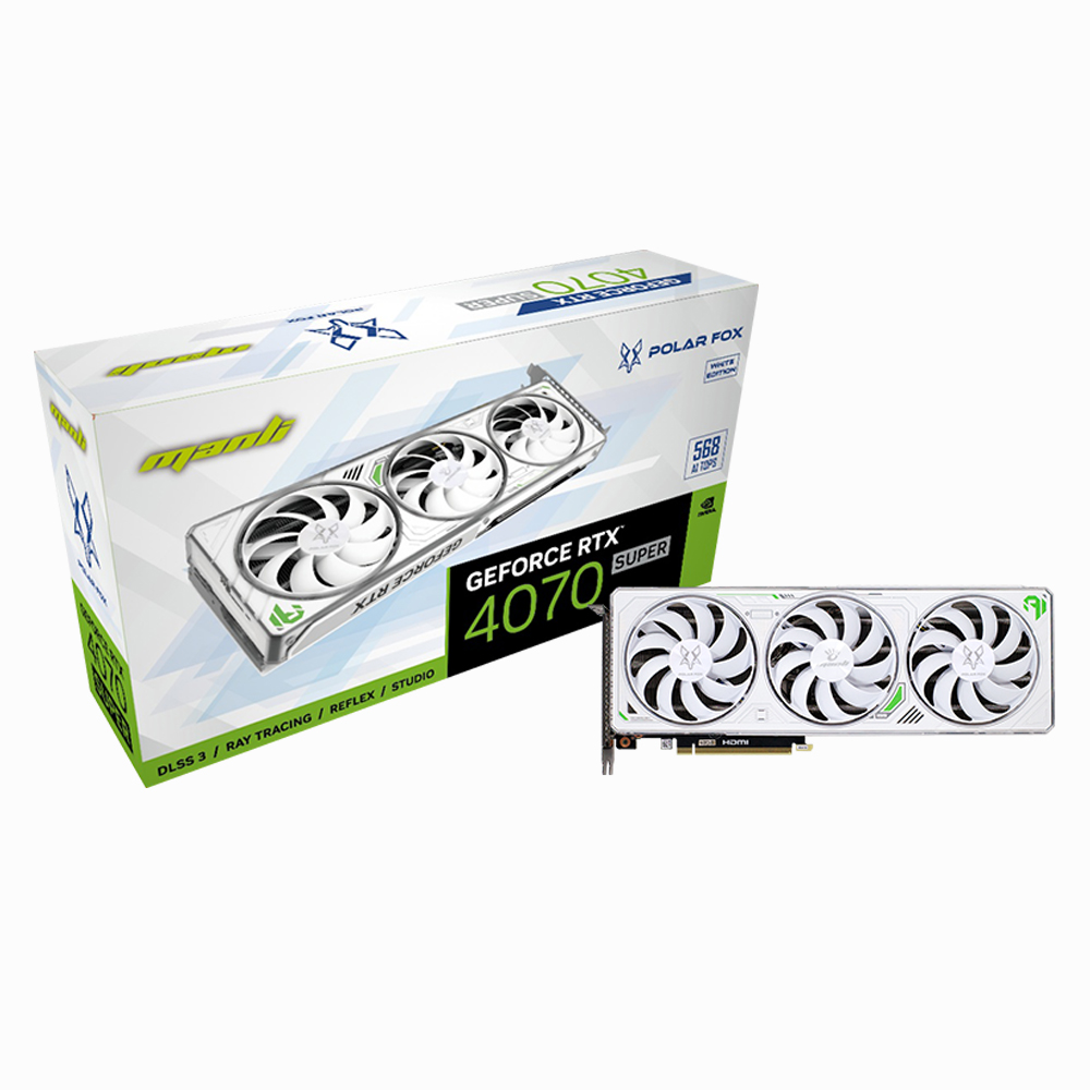 MANLI 지포스 RTX 4070 SUPER Polar Fox D6X 12GB TRIPLE FAN White 인텍앤컴퍼니_이미지