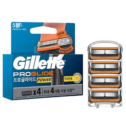 질레트 2024 프로글라이드 파워 면도날 (4개)