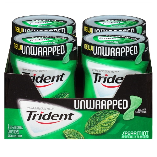 트라이던트 Trident Unwrapped 스피아민트 50개입 4통_이미지