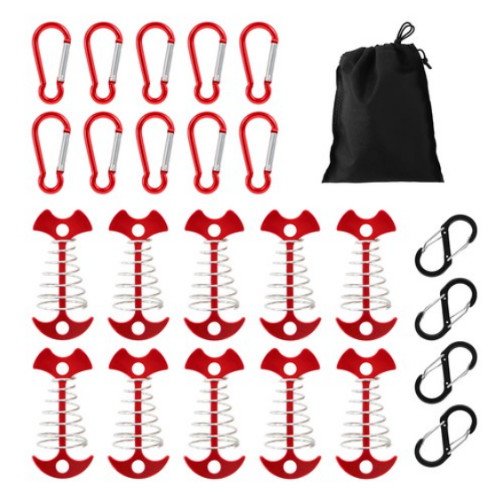 아웃도어 데크팩 10개 + 카라비너 10개 + S 카라비너 4개 + 파우치