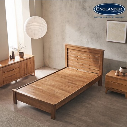 잉글랜더 토론토 고무나무 통깔판 원목 침대 SS (Sweet9존포켓)_이미지